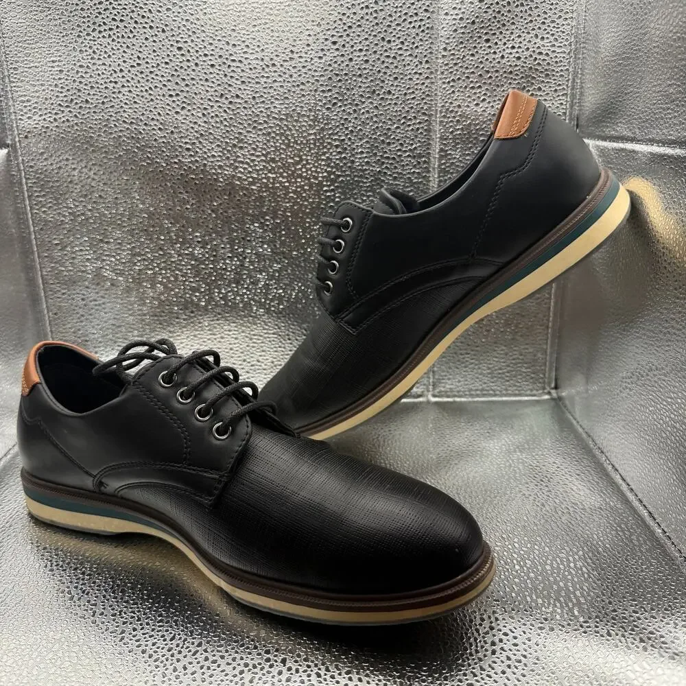 Bruno Marc Men’s 7.5 Black Oxford Dress Sneakers Lace Up LG19009M